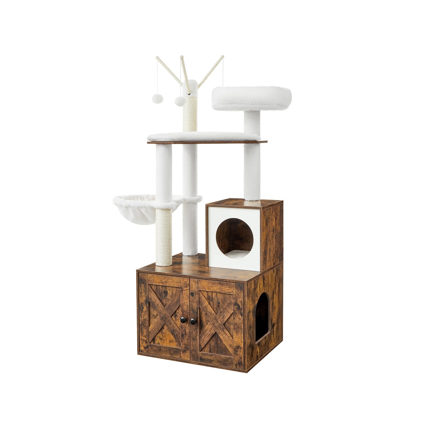 Scratching Post - med kullskåp - Vintage Design - Brown