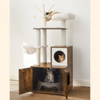 Scratching Post - med kullskåp - Vintage Design - Brown