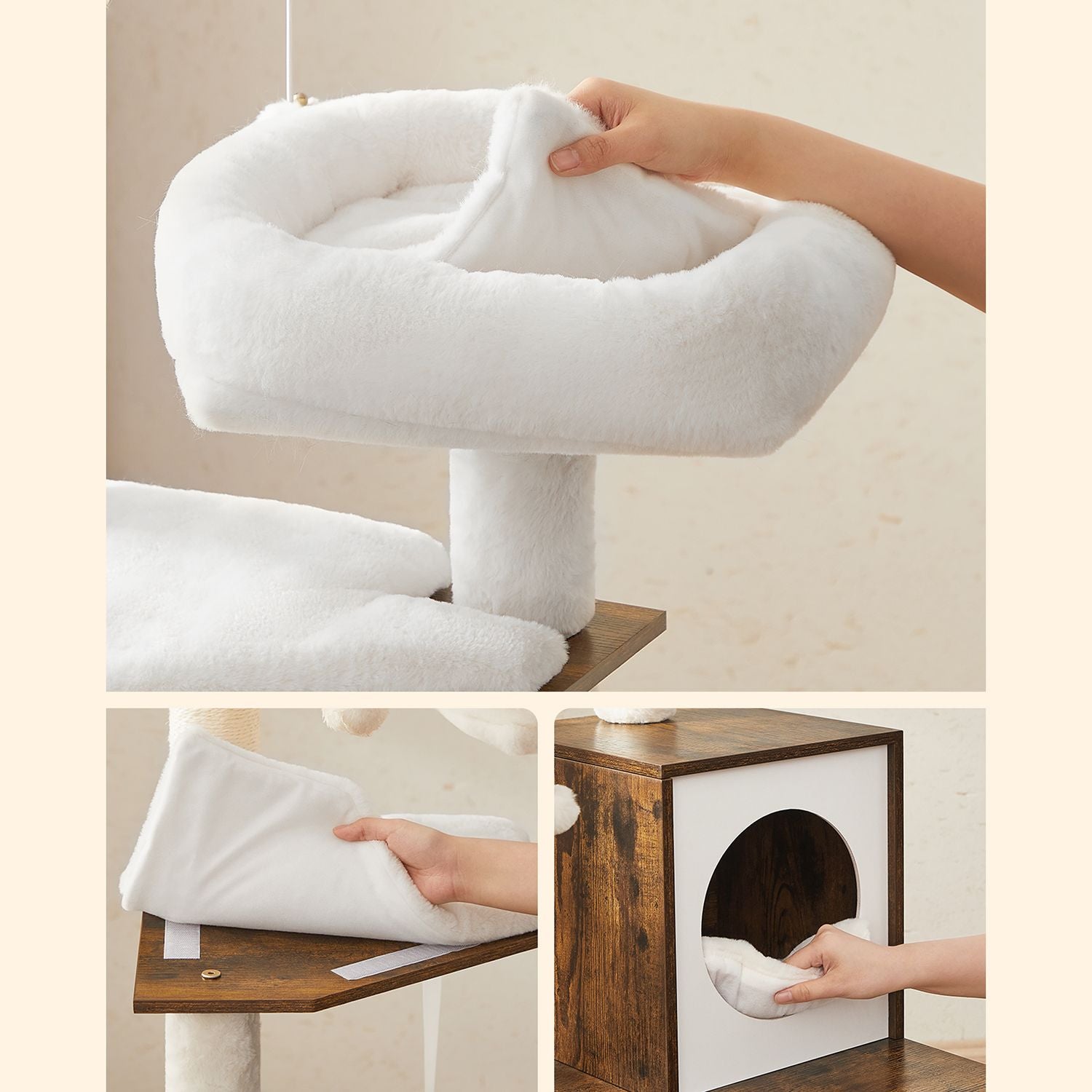 Scratching Post - med kullskåp - Vintage Design - Brown