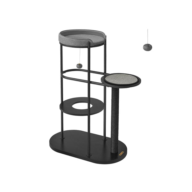 Skrapstolpe – 111 cm hög – klassisk svart sisal – svart