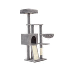 Scratching Post - Cat Sleeping Place - 135 cm - Med gräsmatta och plattform - Dark Grey