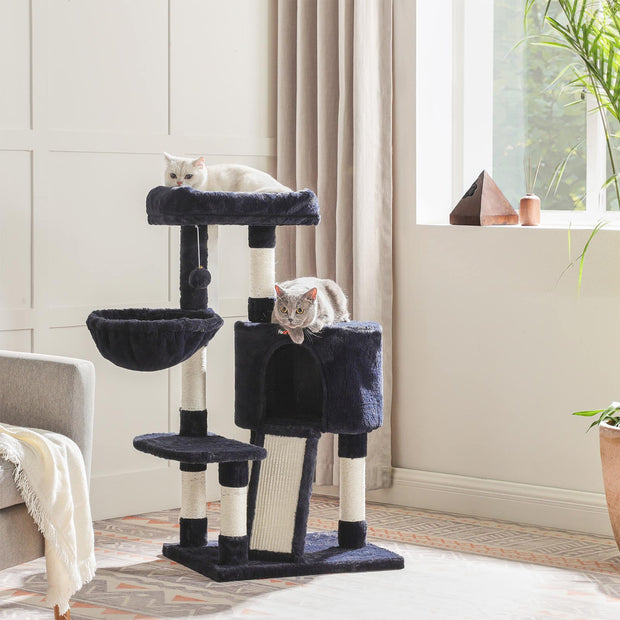 Skrapstolpe – med mjuk plysch och utsiktsplattform – blå