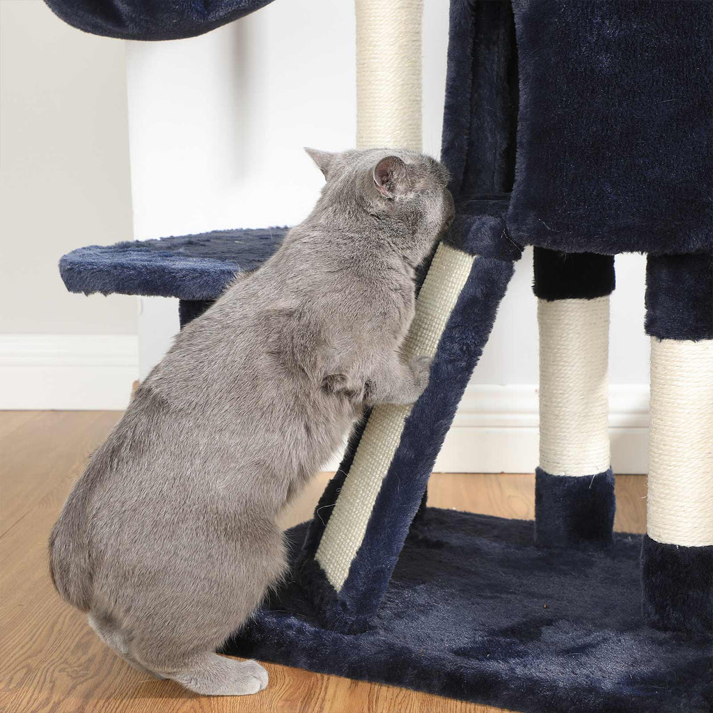 Scratching Post - med mjuk plysch - 104 cm - blå