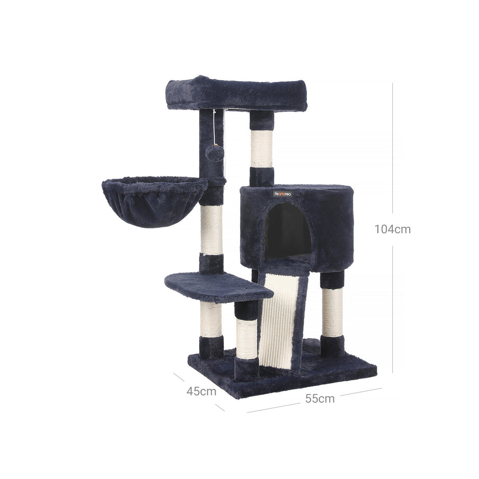 Skrapstolpe – med mjuk plysch och utsiktsplattform – blå