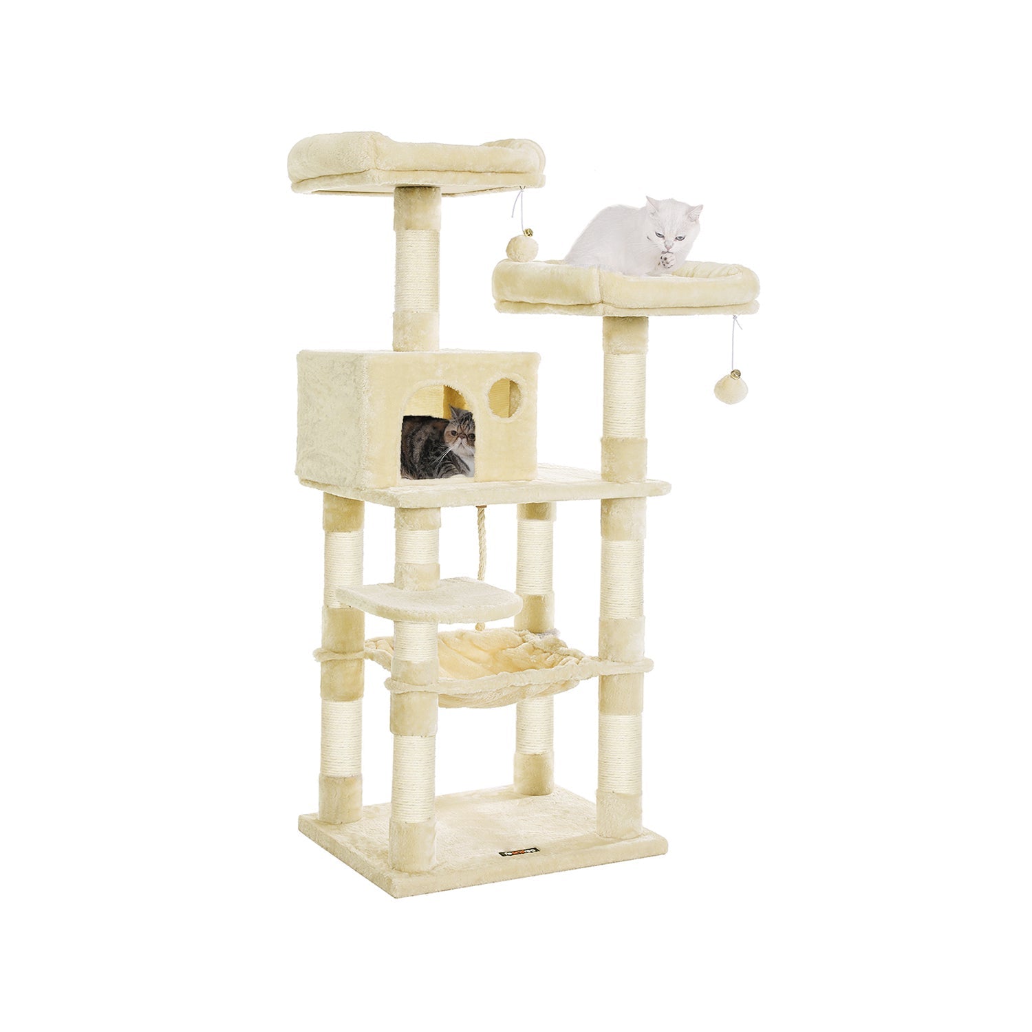 Skrapstolpe – Med lektorn och hängmatta – Beige