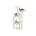 Scratching Post - Cat Tree - Med avtagbara kuddar - 3 Plateaus - Modern - Vintage Brown