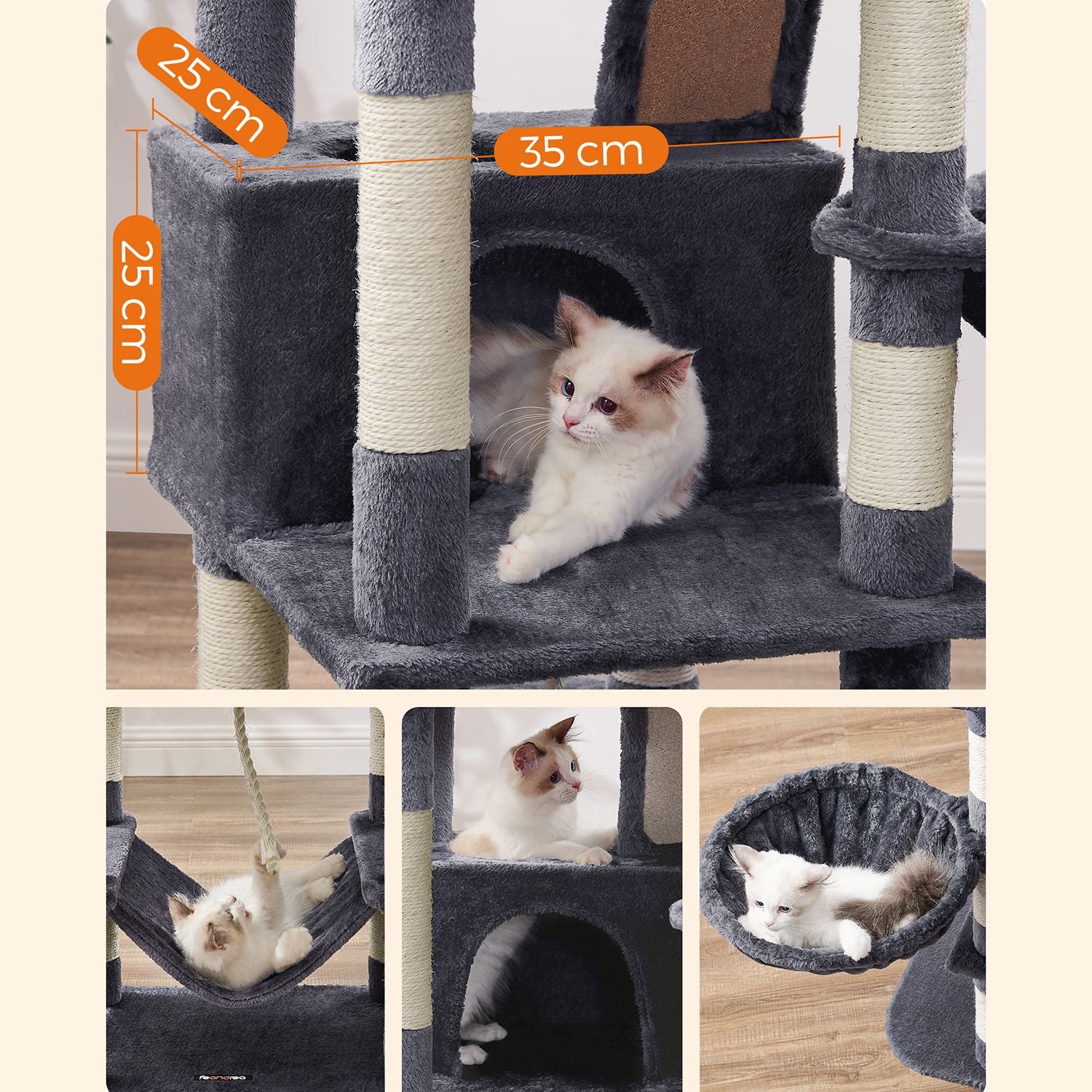 Scratching Post - 168 cm - 2 grottor
