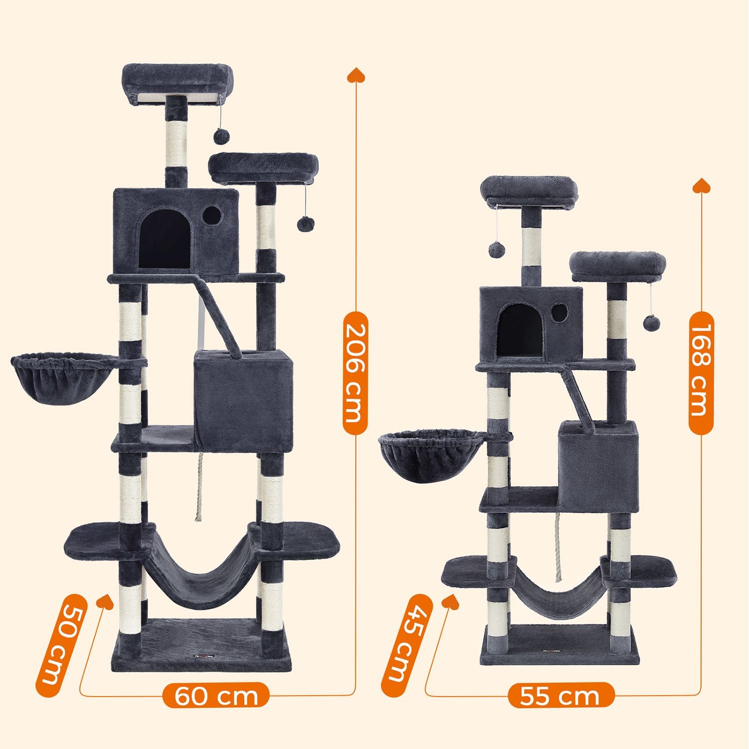 Scratching Post - 168 cm - 2 grottor