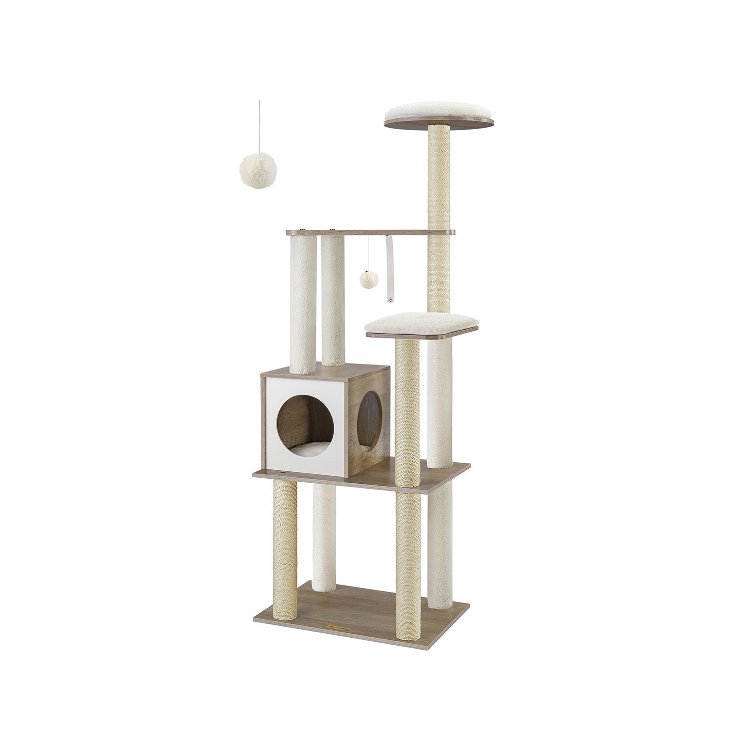 Scratching Post - Cat Tree - Med avtagbara kuddar - Modern - Vintage Brown
