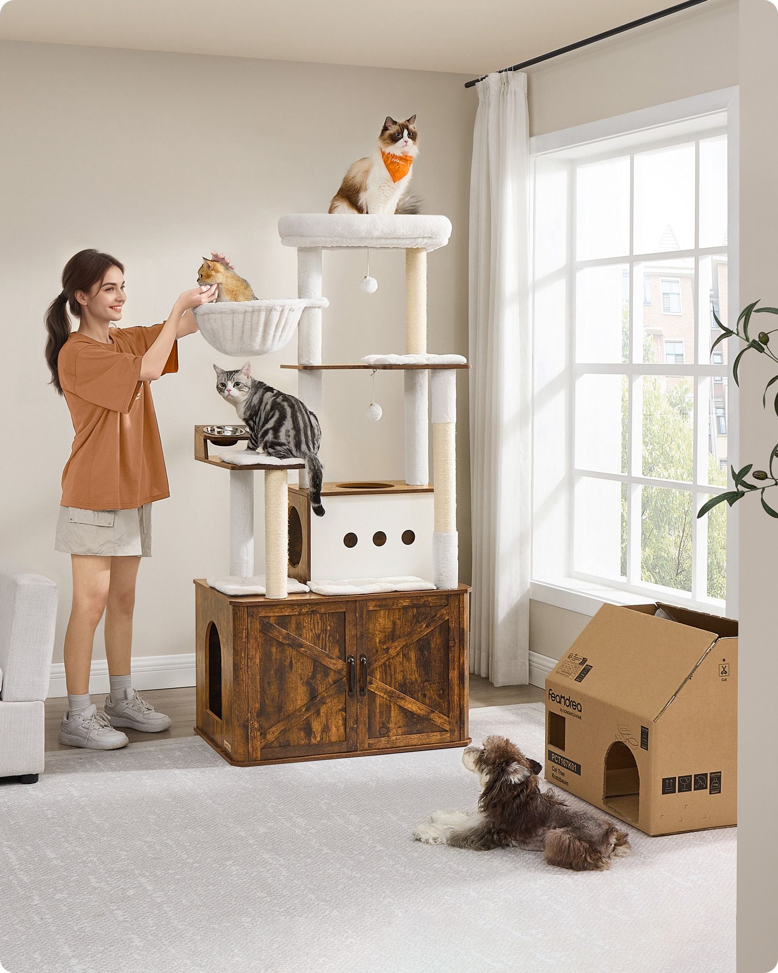 Skrapning efter 170 cm hög med vintage Brown Cat Bakery