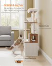 Krabpaal - 170 cm - Met Grot en Hangmat - Sisalpalen - Honingbruin-Vintage Wit