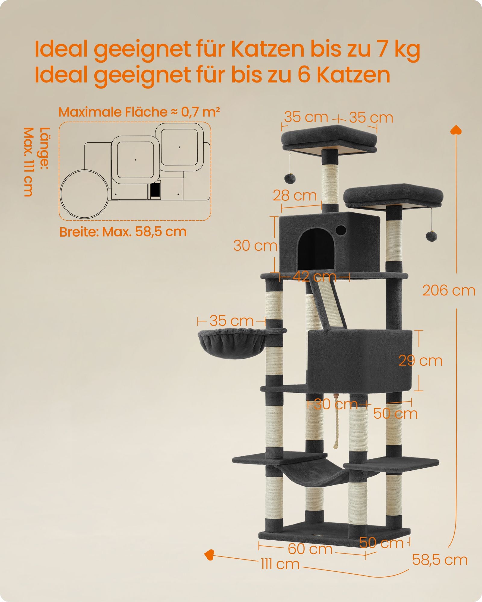 Stor repor efter 206 cm högmultivel-bläck svart