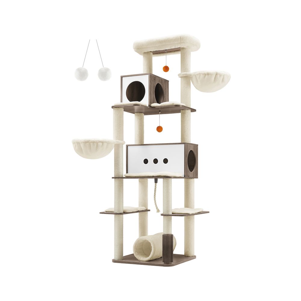 Scratching Post - med 2 grottor och 2 solstolar - Brown