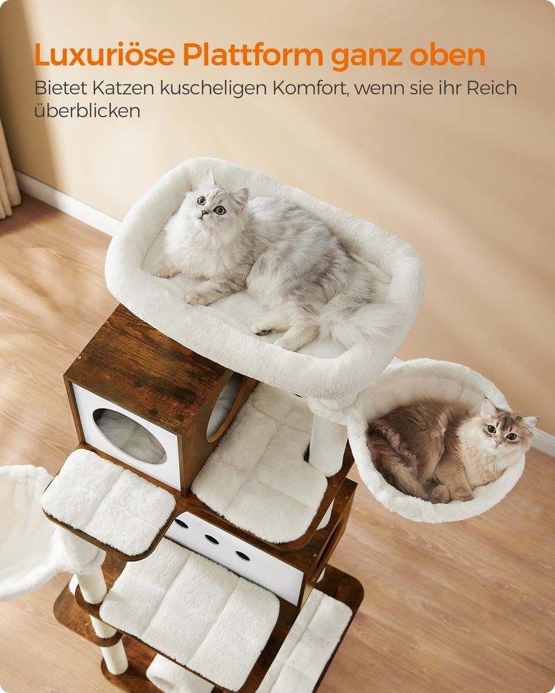 Scratching Post - med 2 grottor och 2 solstolar - Brown