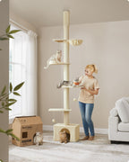 Skrapning efter taket högt 231-291 cm i höjdjusterbar beige