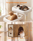 Kattenboom XXL – 193 cm – 8 Niveaus – Kattenhuis en Hol – Sisalstam – Honingbruin en Vintage Wit