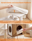 Kattenboom XXL – 193 cm – 8 Niveaus – Kattenhuis en Hol – Sisalstam – Honingbruin en Vintage Wit