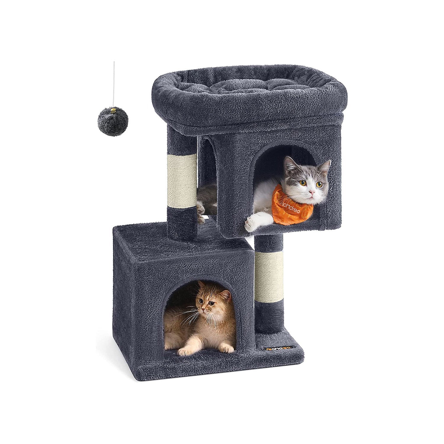 Scratching Post - Cat Tree - med stor plattform - 67 cm hög - beige