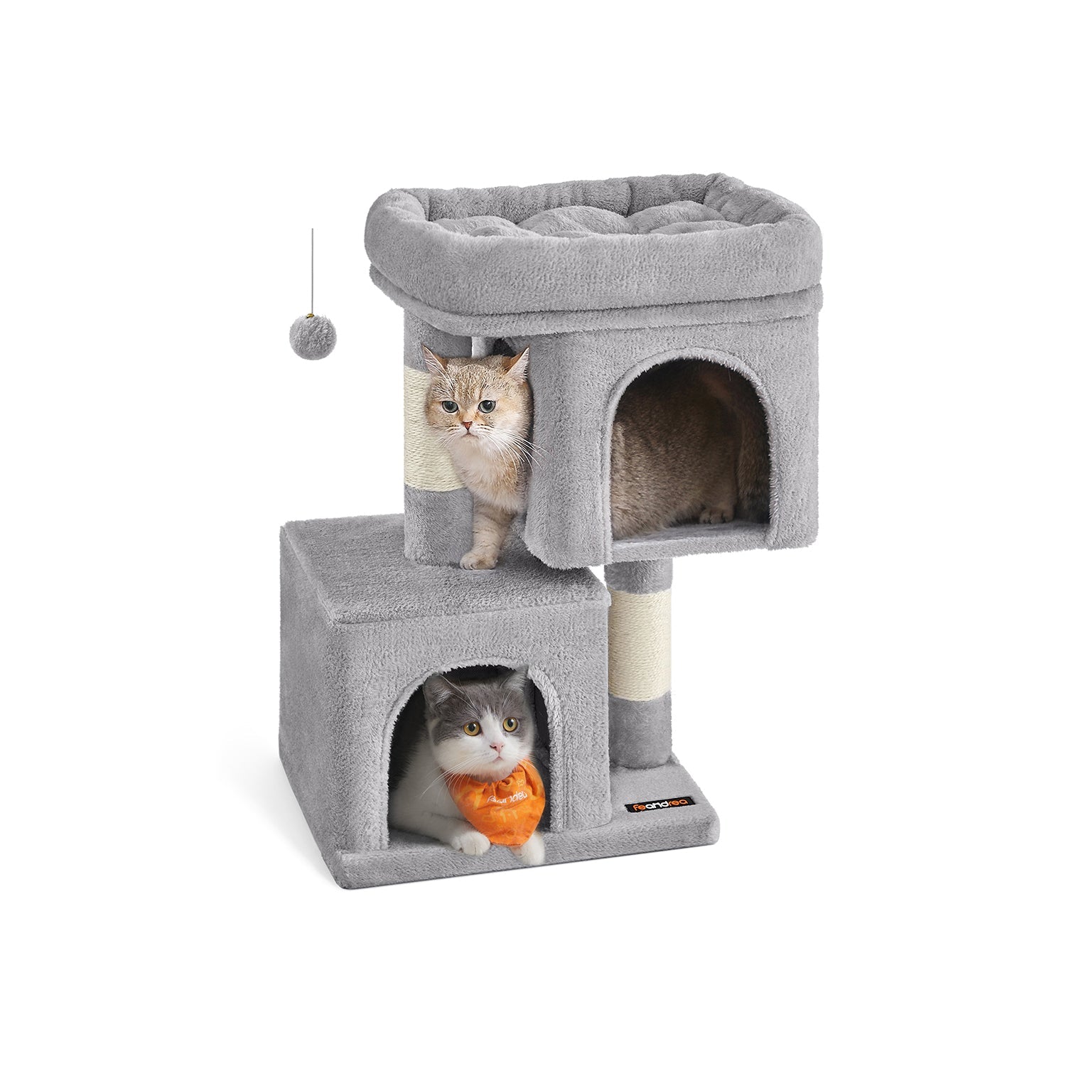 Scratching Post - Cat Tree - med stor plattform - 67 cm hög - beige