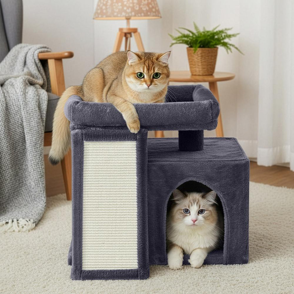 Kleine Krabpaal - Met Krabplank - Kattenmand - Platform - Donkergrijs