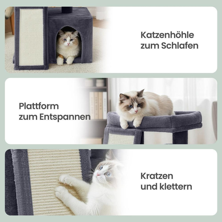 Kleine Krabpaal - Met Krabplank - Kattenmand - Platform - Donkergrijs