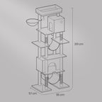 Scratching Post - Large - 201 cm - ljusgrå - med plattform