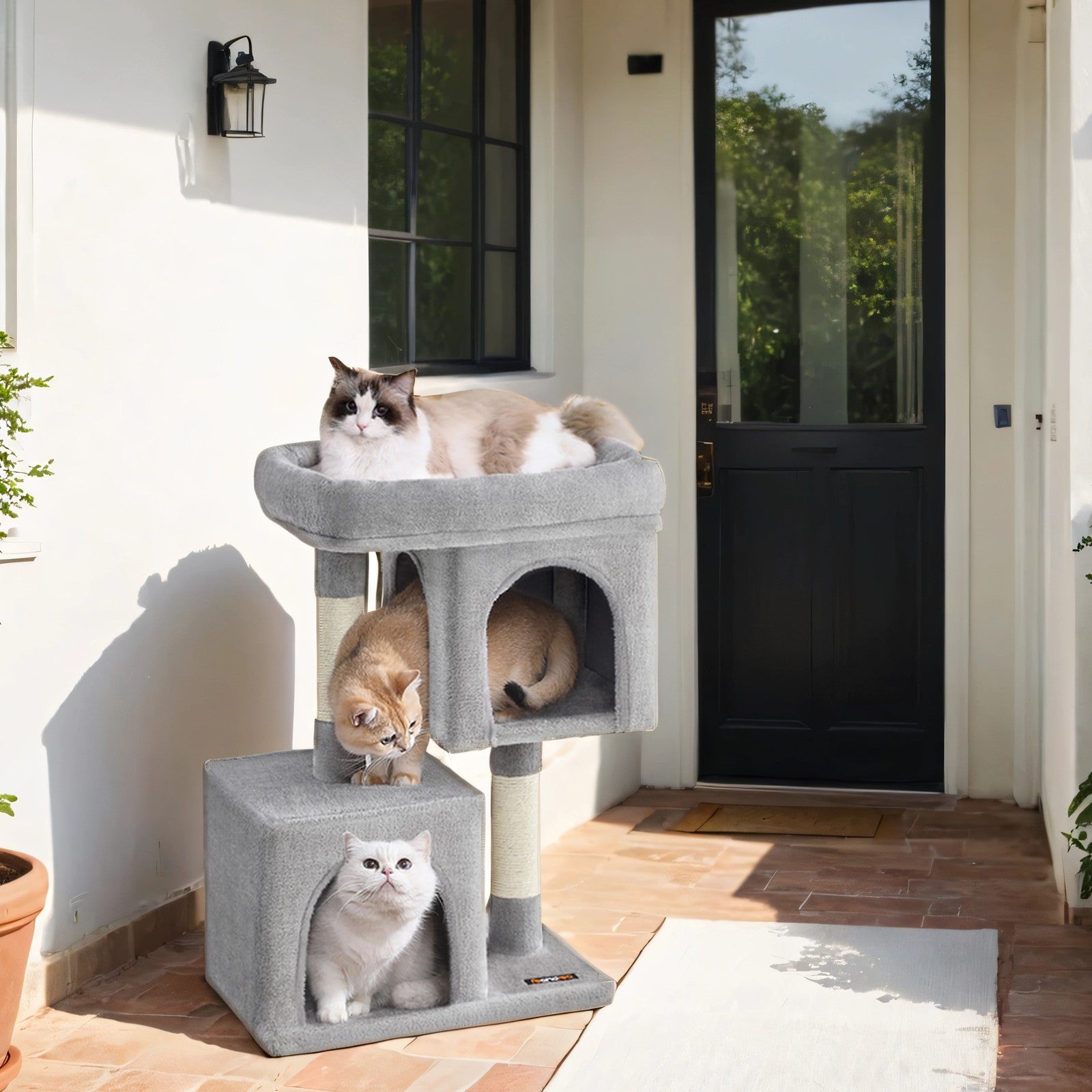 74 cm hög repstolpe, kattträd, stor plattform