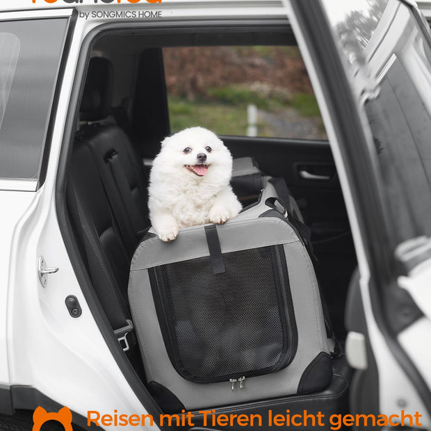 Hundbox M – Fällbar och lätt – Rökgrå