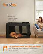 Hundlåda - med handtag - black metal ram