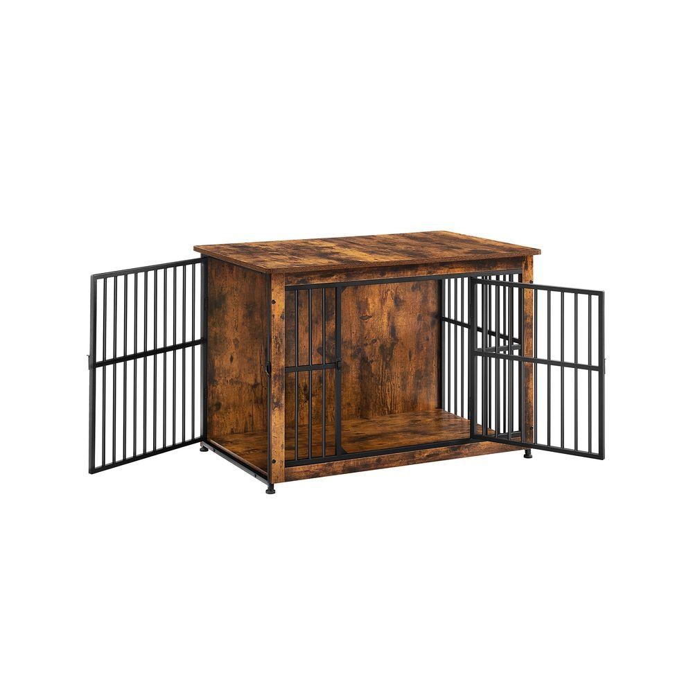 Hundbur - Dog Sleep Cage - Hundbur - med 2 dörrar - Brown