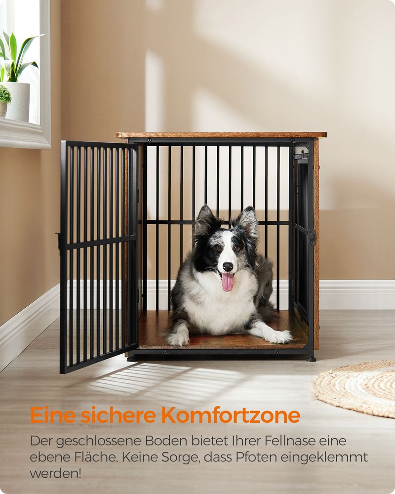 Hundbur - Dog Sleep Cage - Hundbur - med 2 dörrar - Brown
