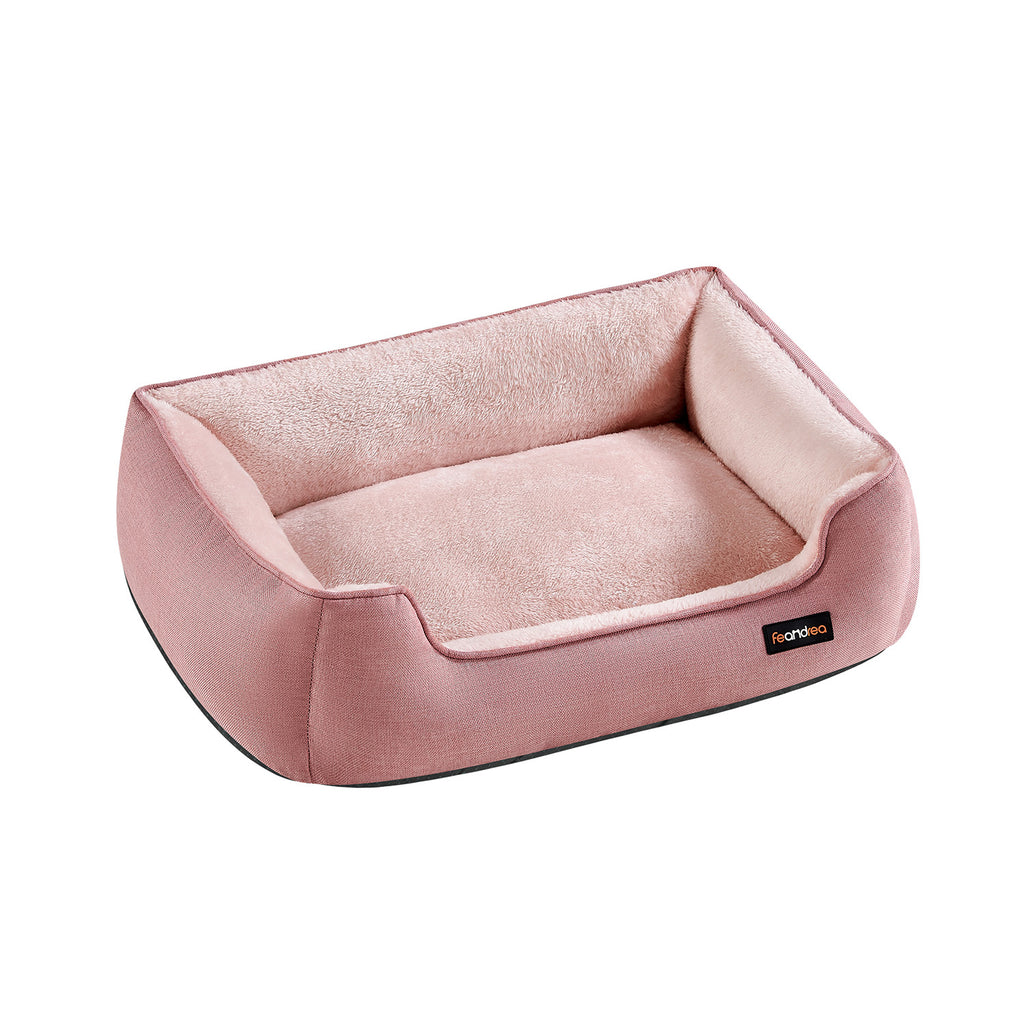 Hundsäng - linne look - för små hundar - pastellrosa