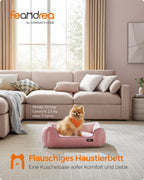 Hundsäng - linne look - för små hundar - pastellrosa