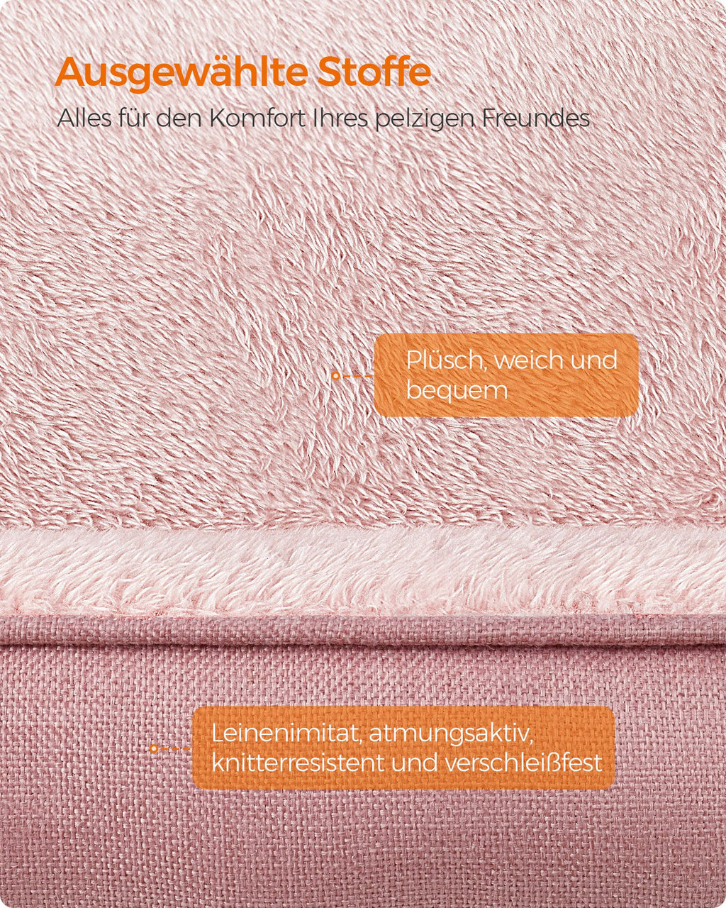 Hundsäng - linne look - för små hundar - pastellrosa