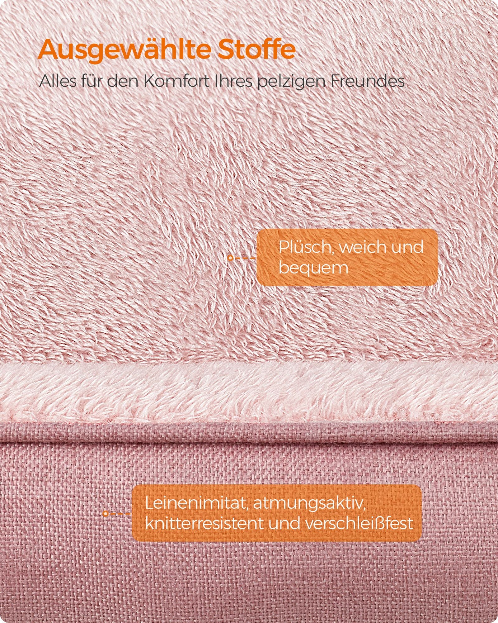 Hundsäng - linne look - för små hundar - pastellrosa