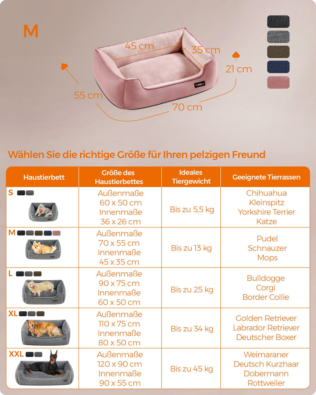 Hundsäng - linne look - för små hundar - pastellrosa