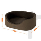 Hundsäng - med hög kant - 92 x 72 x 28 cm - brun