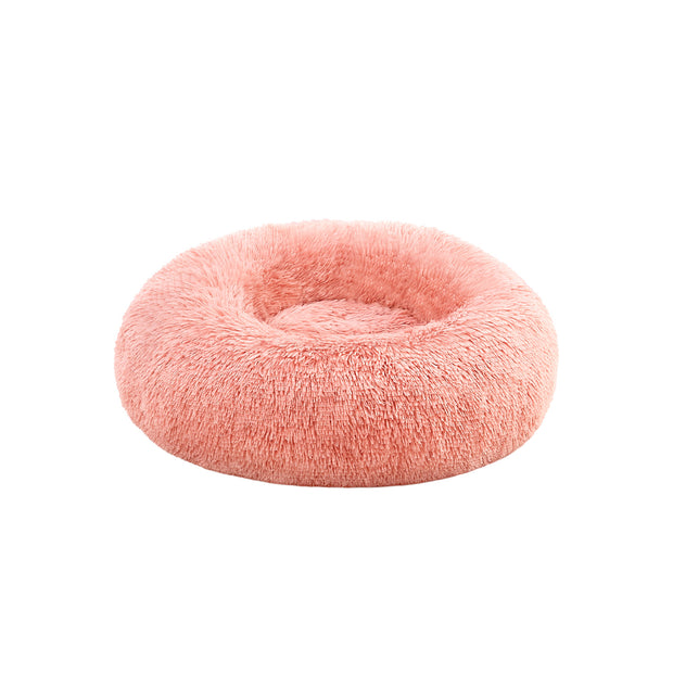 Hundbädd – avtagbar fyllning – plysch – rosa