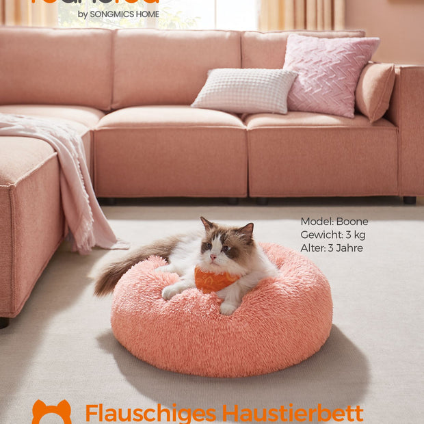 Hundbädd – avtagbar fyllning – plysch – rosa