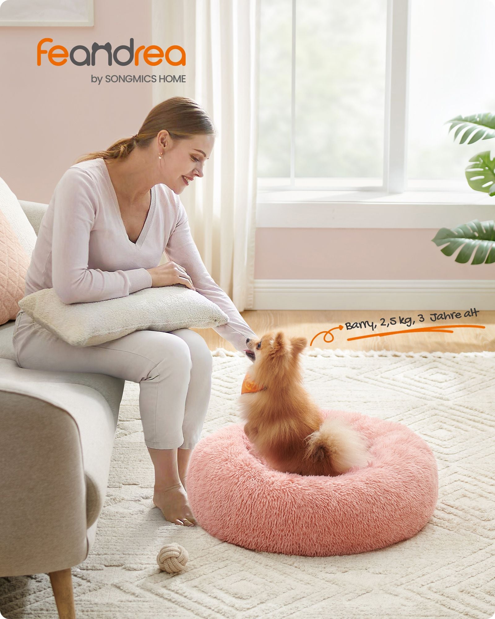 Hundkorg - Plug Long Plush - Pink