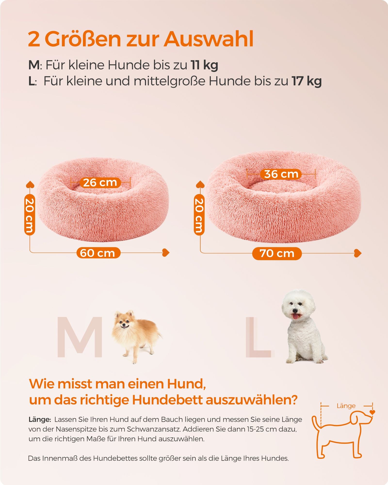 Hundkorg - Plug Long Plush - Pink