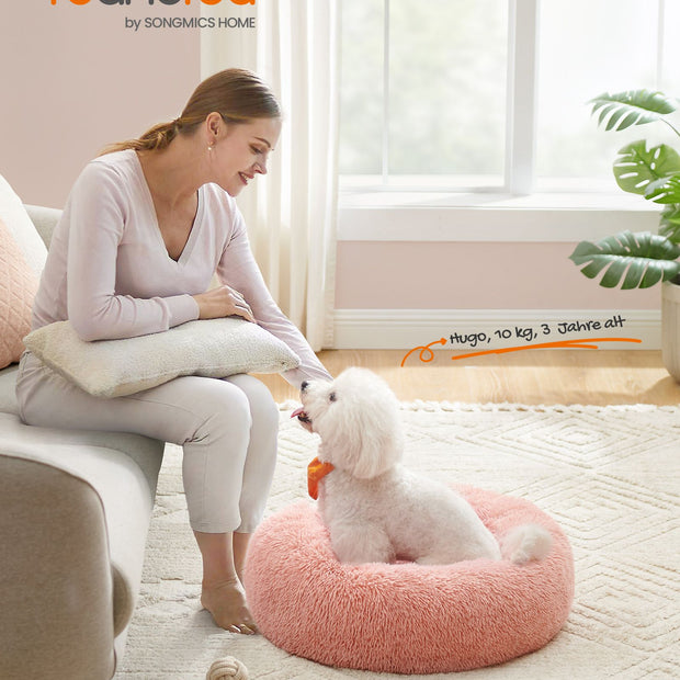 Kattkorg - tvättbar - lång plysch - rosa