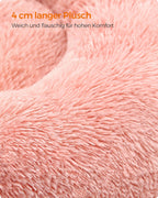 Kattkorg - tvättbar - lång plysch - rosa