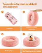 Kattkorg - tvättbar - lång plysch - rosa