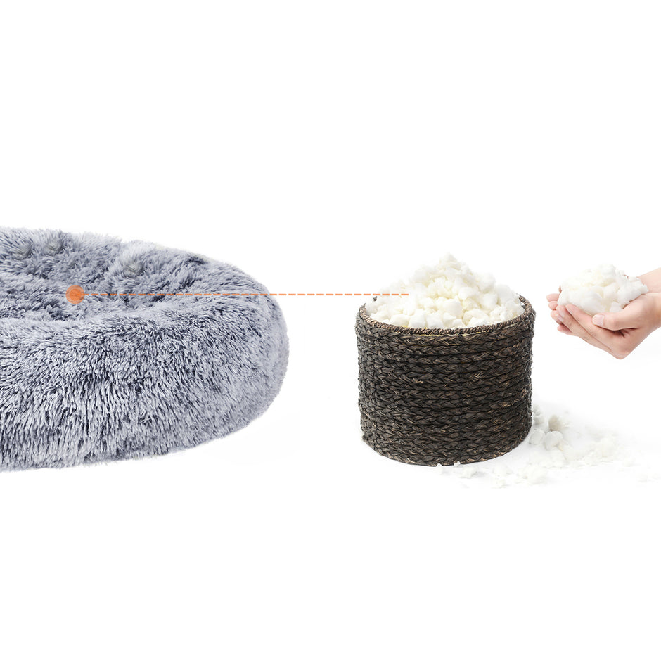 Hundbädd – mjukt fodrad – Ø 80 cm – grå