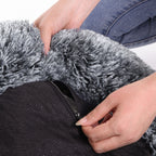 Fluffig hundbädd - med munkdyna - Ombré Gray