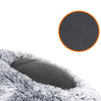 Fluffig hundbädd - med munkdyna - Ombré Gray