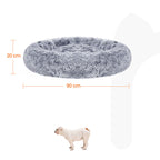 Fluffig hundbädd - med munkdyna - Ombré Gray