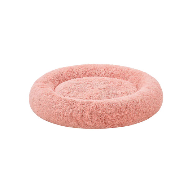 Hundsäng – fluffig och tvättbar – Ø 120 cm – rosa
