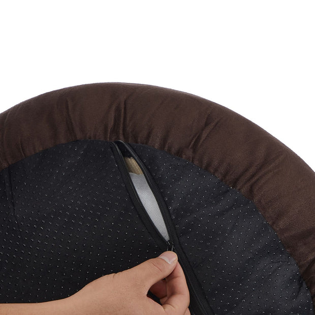 Kattkorg – munkform – Ø 70 cm – grå och vit